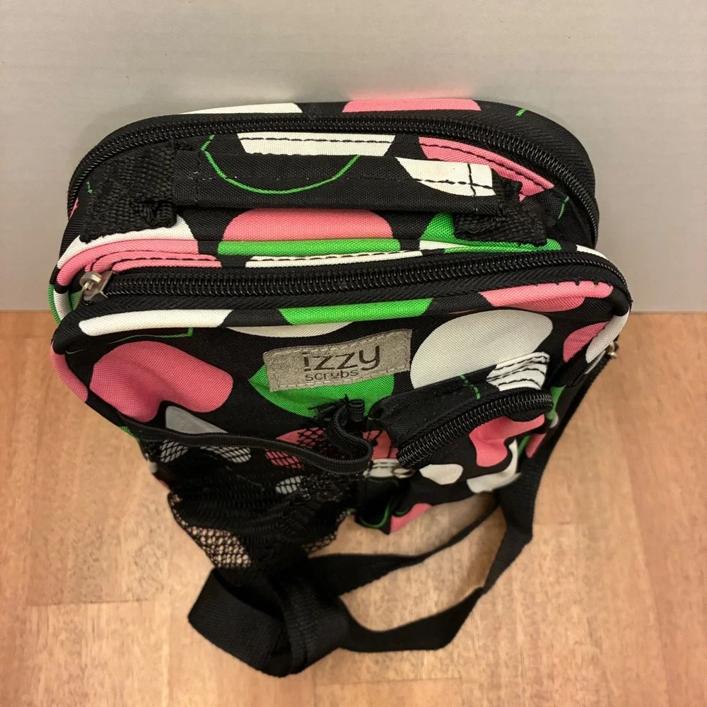 Izzy Scrubs Crossbody Bag Nurse Medical Organizer Polka Dot Adjustable Strap